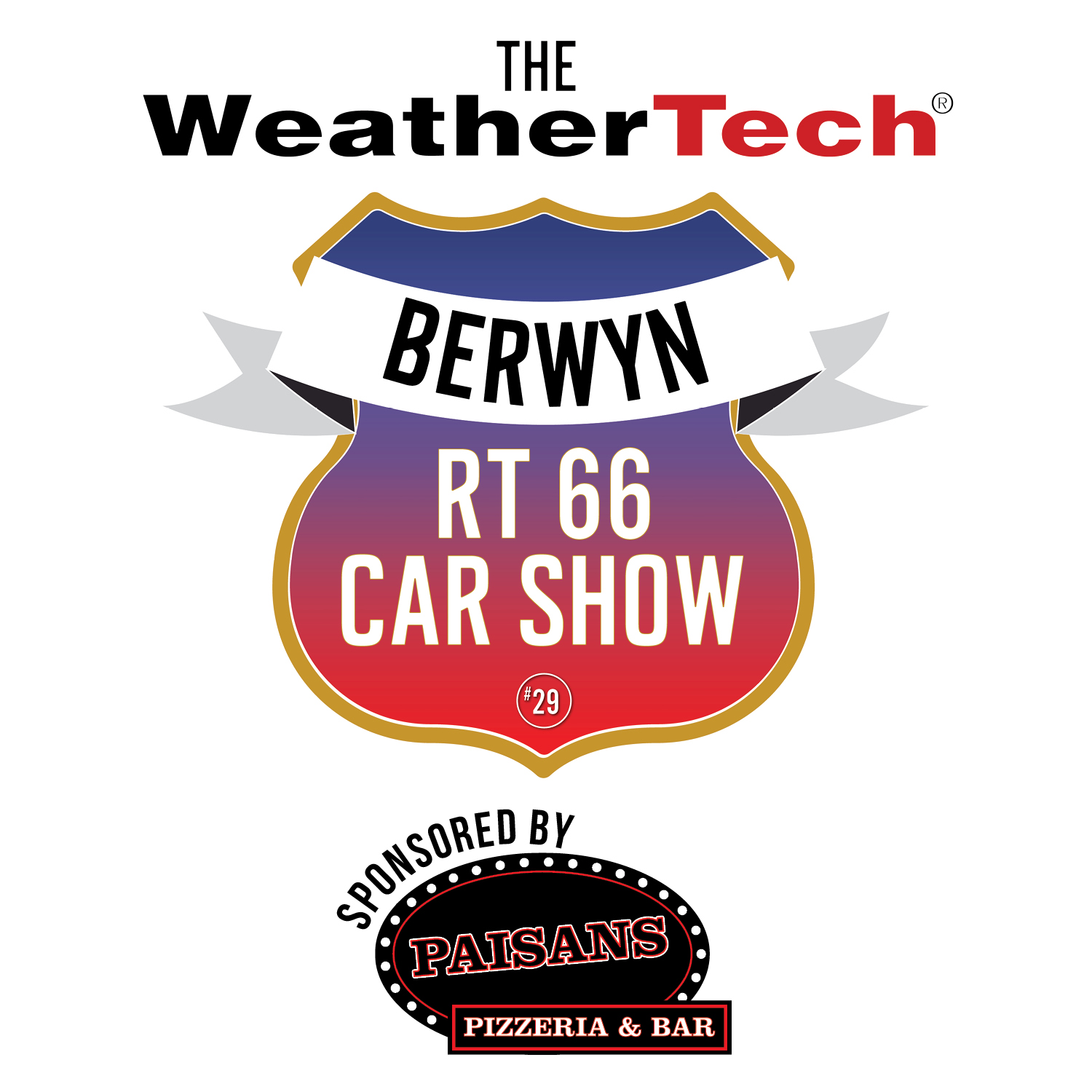 The WeatherTech Berwyn Rt66 Car Show sponsored by Paisans Pizzeria